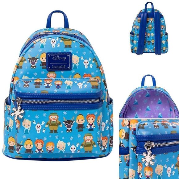 Loungefly x Disney Frozen Chibi Print Mini Backpack NWT - Picture 1 of 15